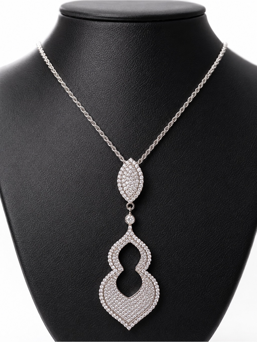 Brand New Classic Silver 925, moissanite Drop Pendant Necklace - Women Jewelry